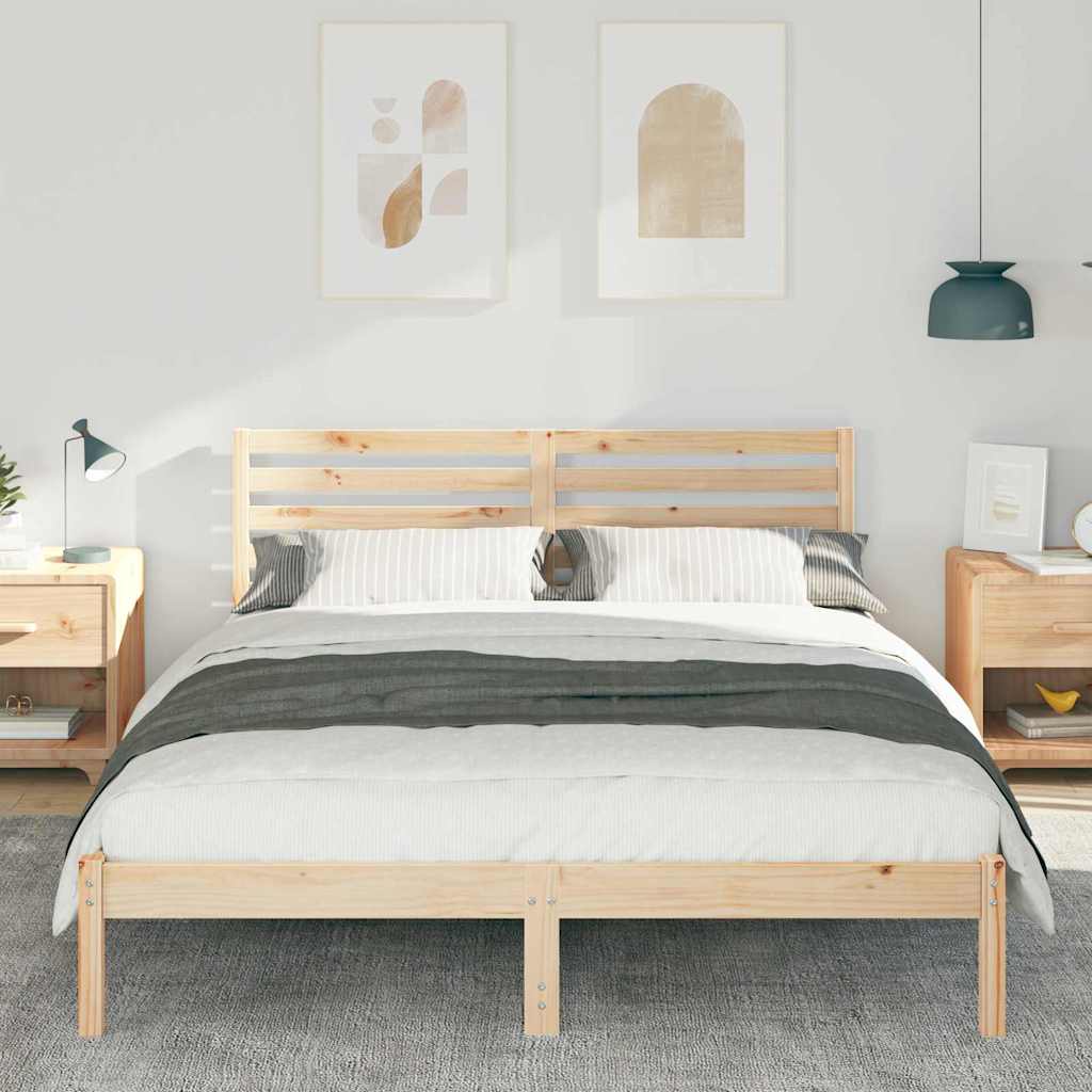 vidaXL Struttura del letto Marrone 140 x 200 cm Legno di pino massello