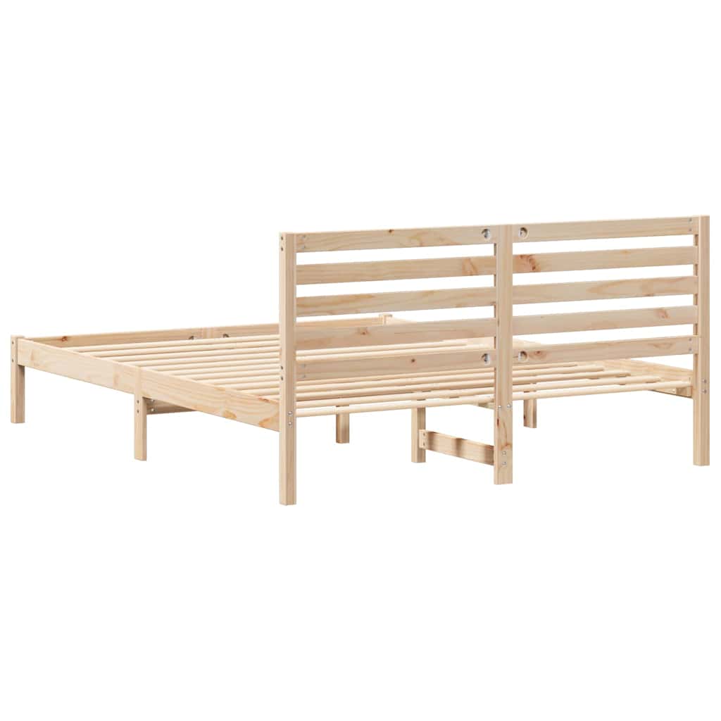 vidaXL Struttura del letto Marrone 140 x 200 cm Legno di pino massello