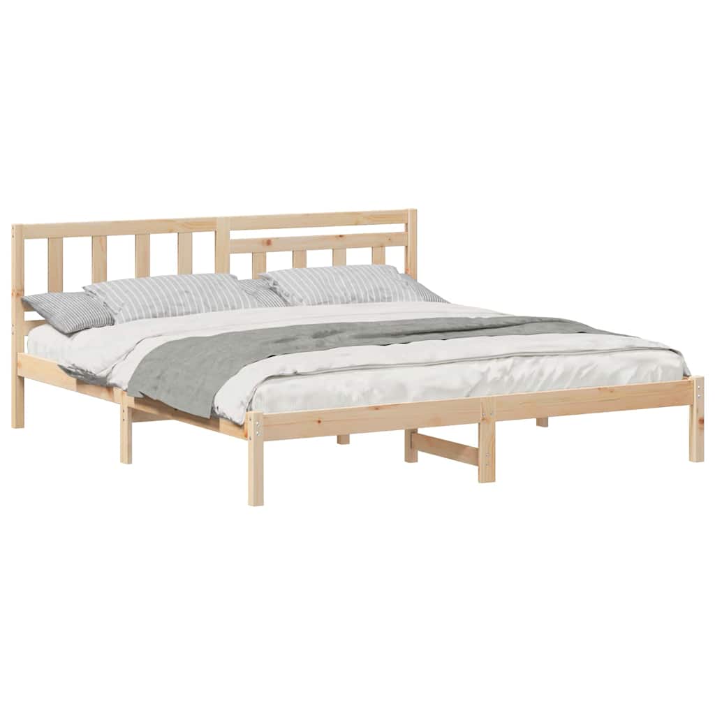 vidaXL Struttura del letto Marrone 140 x 200 cm Legno di pino massello