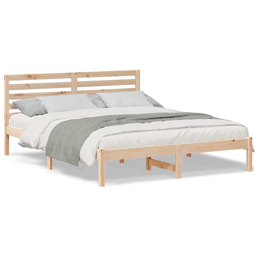 vidaXL Struttura del letto Marrone 140 x 200 cm Legno di pino massello