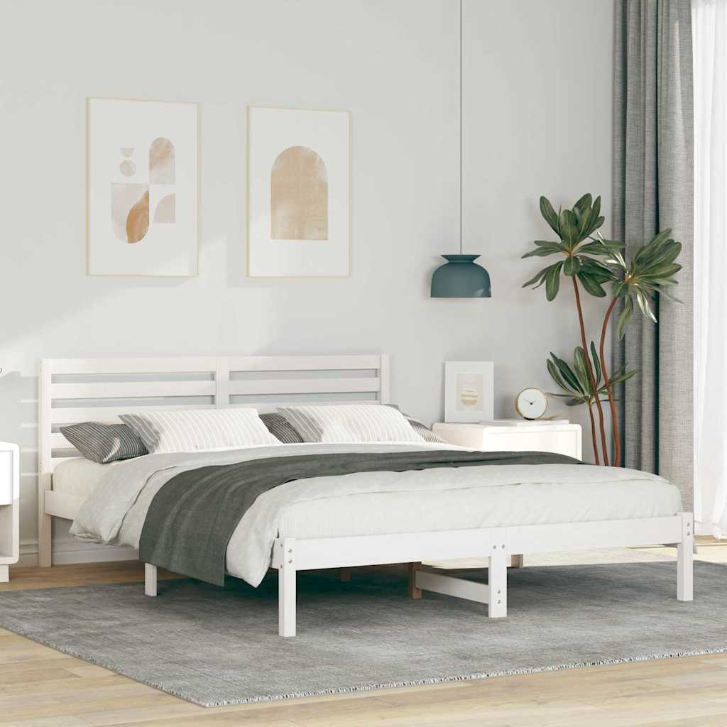vidaXL Struttura del letto Bianco 140 x 200 cm Legno di pino massello