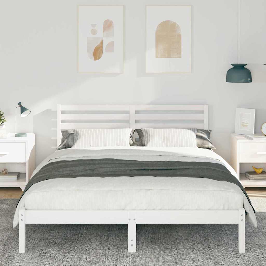 vidaXL Struttura del letto Bianco 140 x 200 cm Legno di pino massello