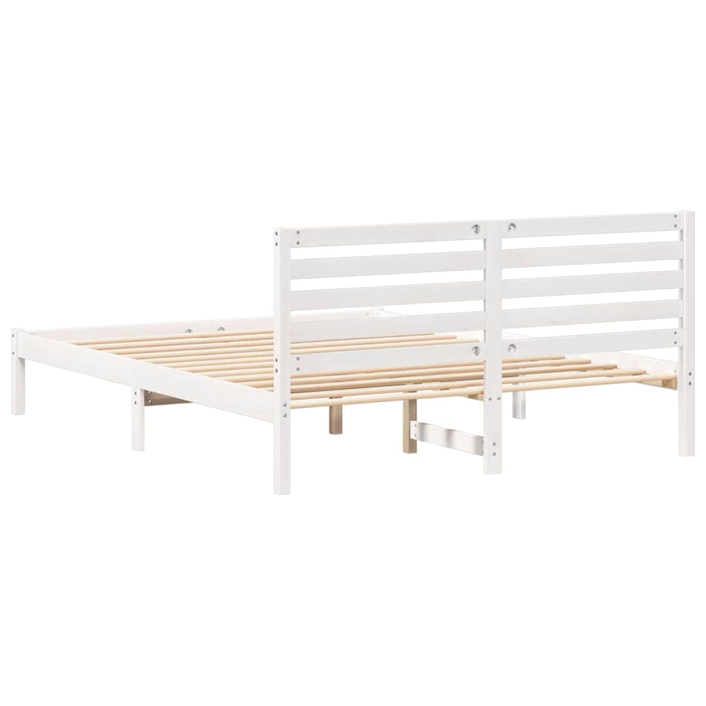 vidaXL Struttura del letto Bianco 140 x 200 cm Legno di pino massello