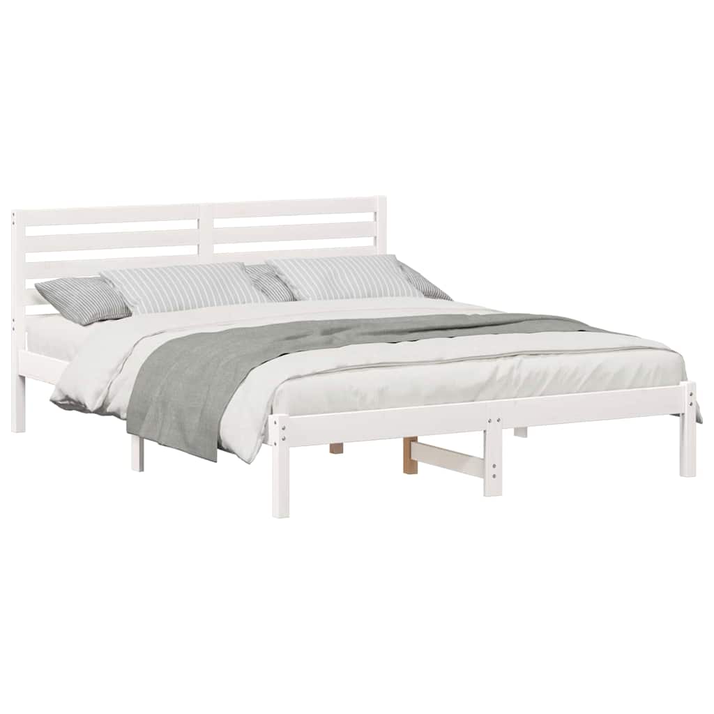 vidaXL Struttura del letto Bianco 140 x 200 cm Legno di pino massello
