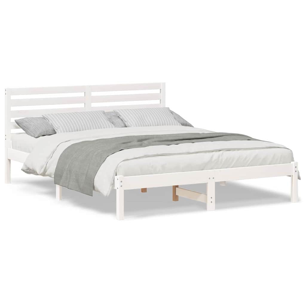 vidaXL Struttura del letto Bianco 140 x 200 cm Legno di pino massello