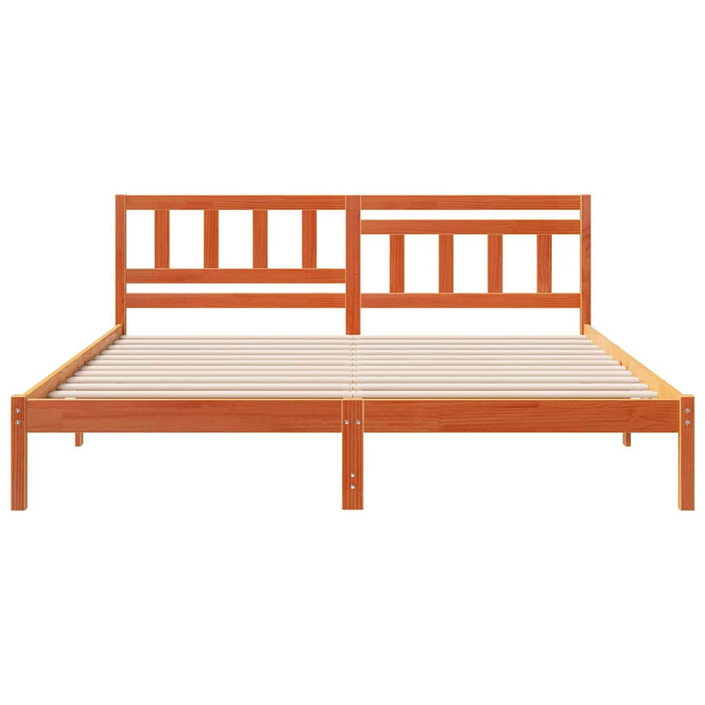 vidaXL Struttura del letto con testiera Cera marrone 140 x 200 cm