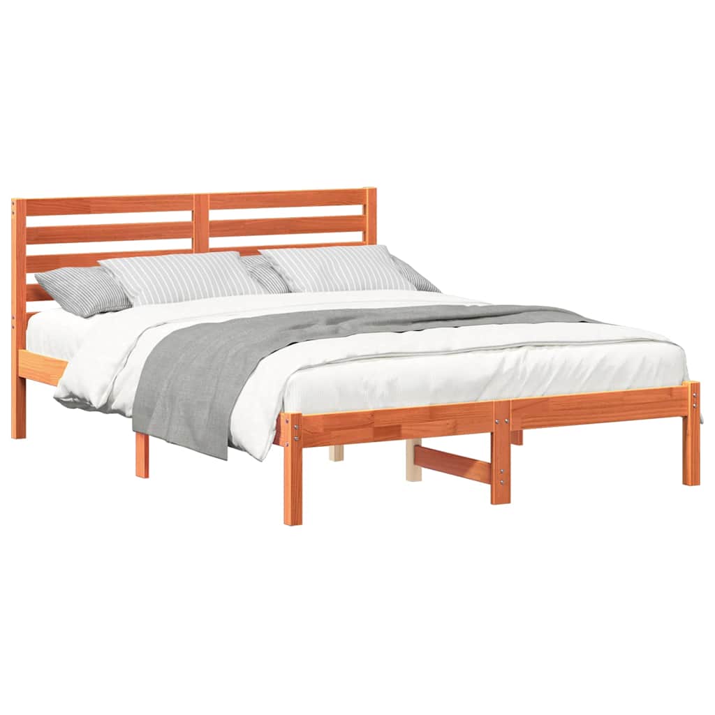 vidaXL Struttura del letto con testiera Cera marrone 120 x 190 cm