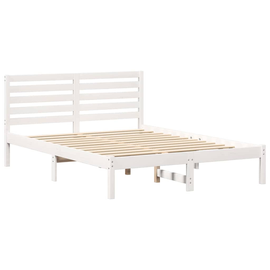 vidaXL Struttura del letto Bianco 140 x 190 cm Legno di pino massello