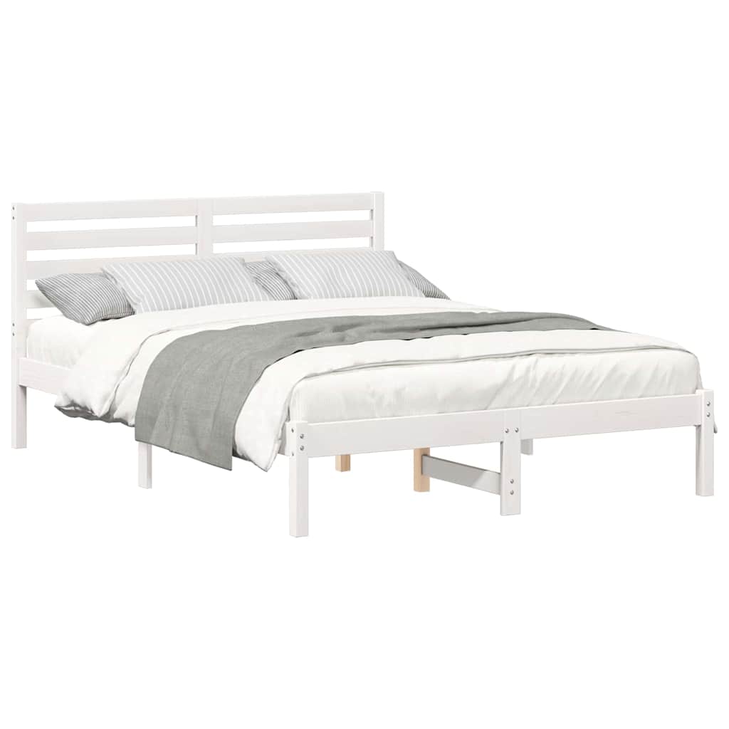 vidaXL Struttura del letto Bianco 140 x 190 cm Legno di pino massello