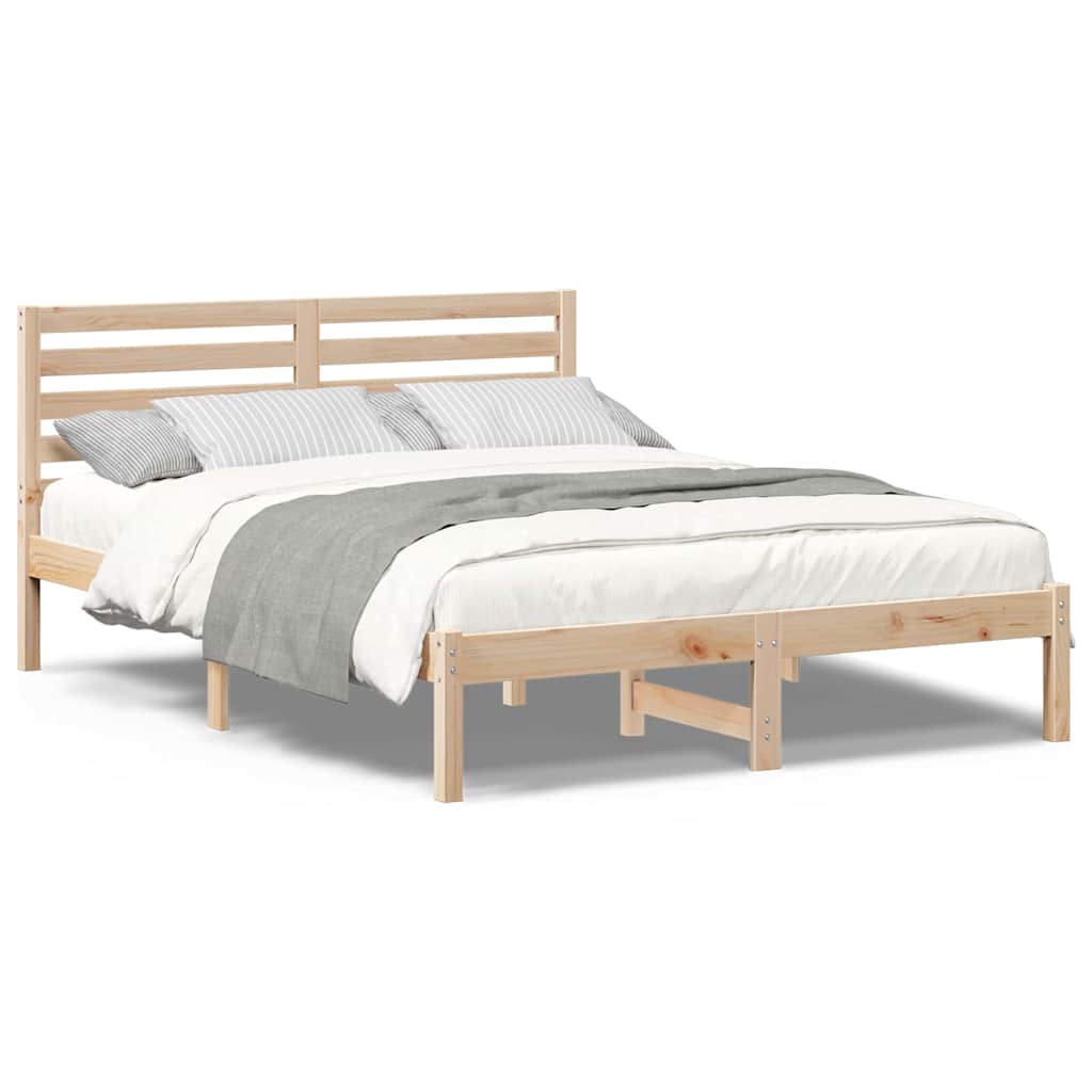 vidaXL Struttura del letto Marrone 135 x 190 cm Legno di pino massello