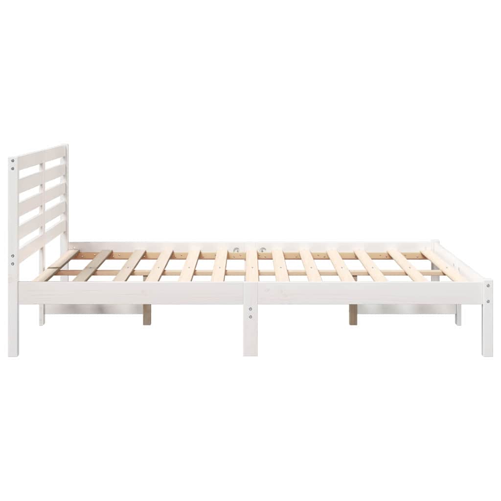 vidaXL Struttura del letto Bianco 135 x 190 cm Legno di pino massello