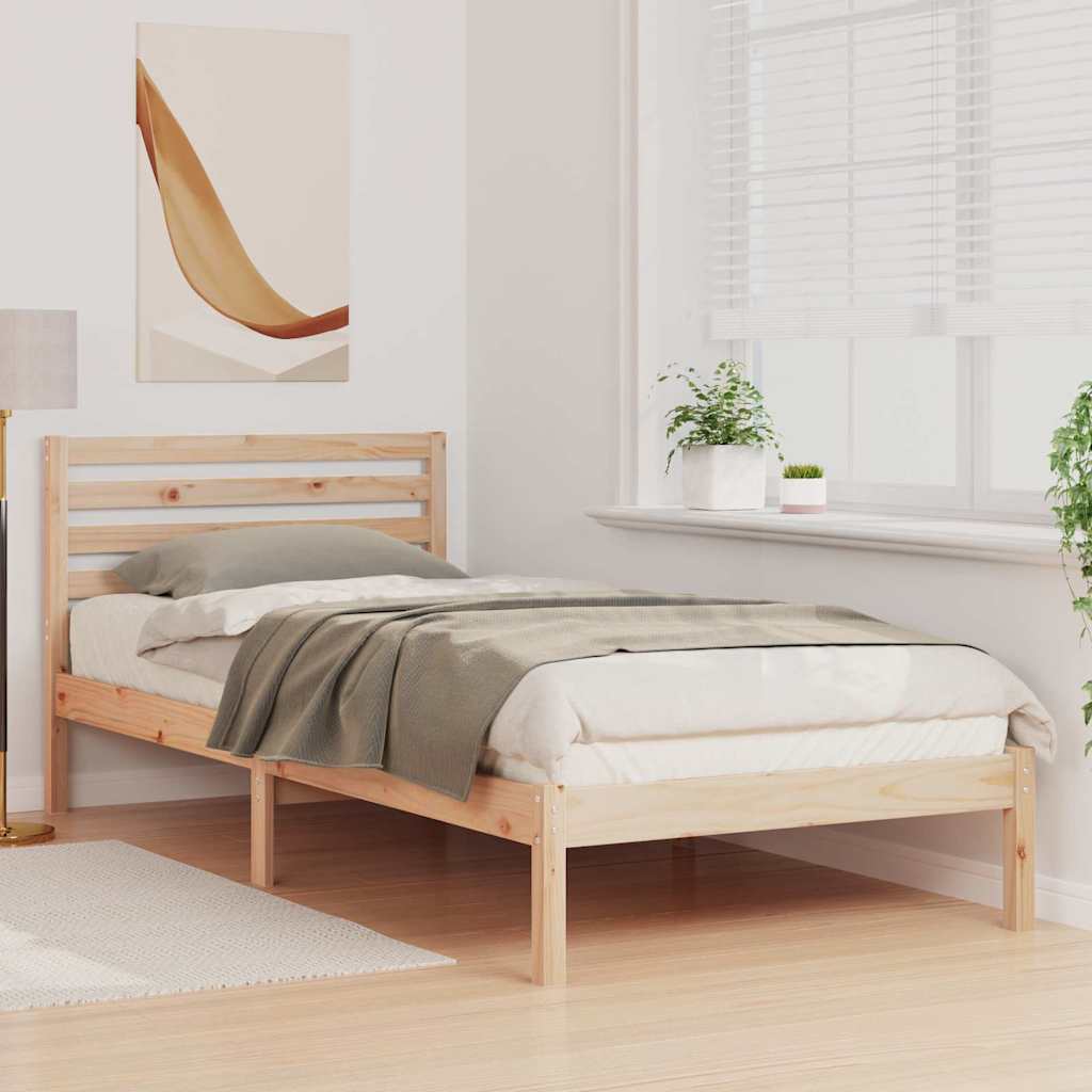 vidaXL Struttura del letto Marrone 80 x 210 cm Legno di pino massello