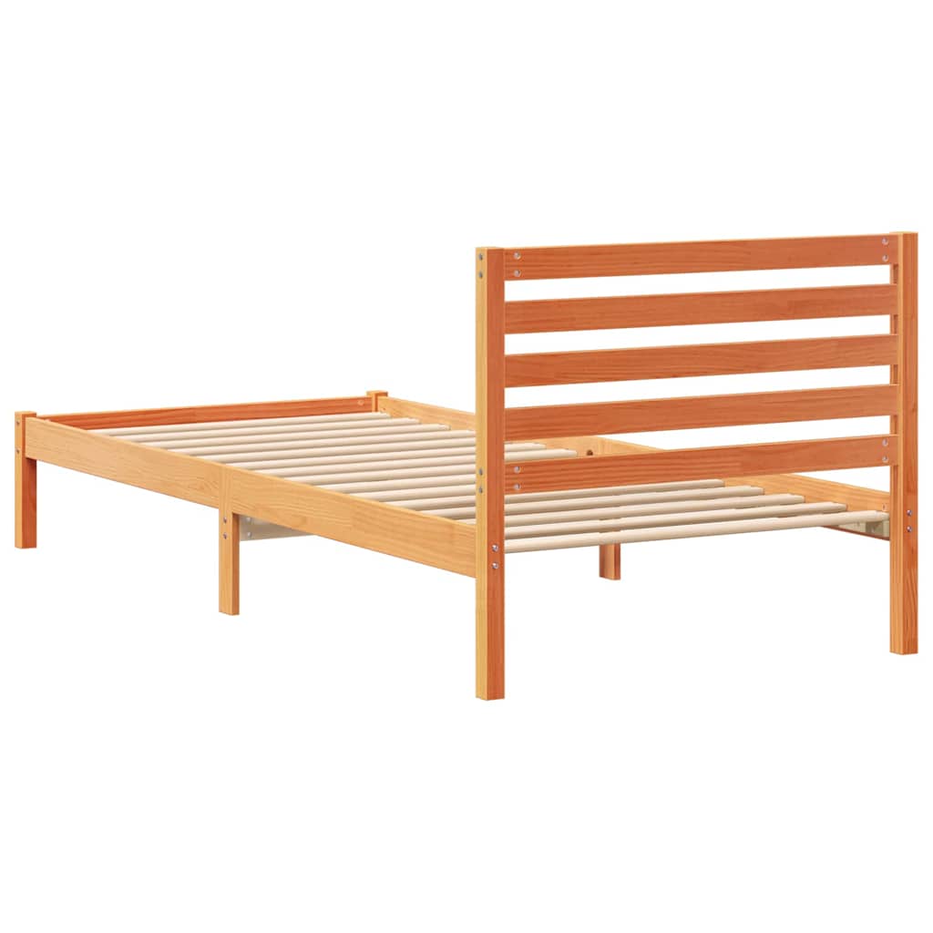 vidaXL Struttura del letto con testiera Cera marrone 80 x 210 cm