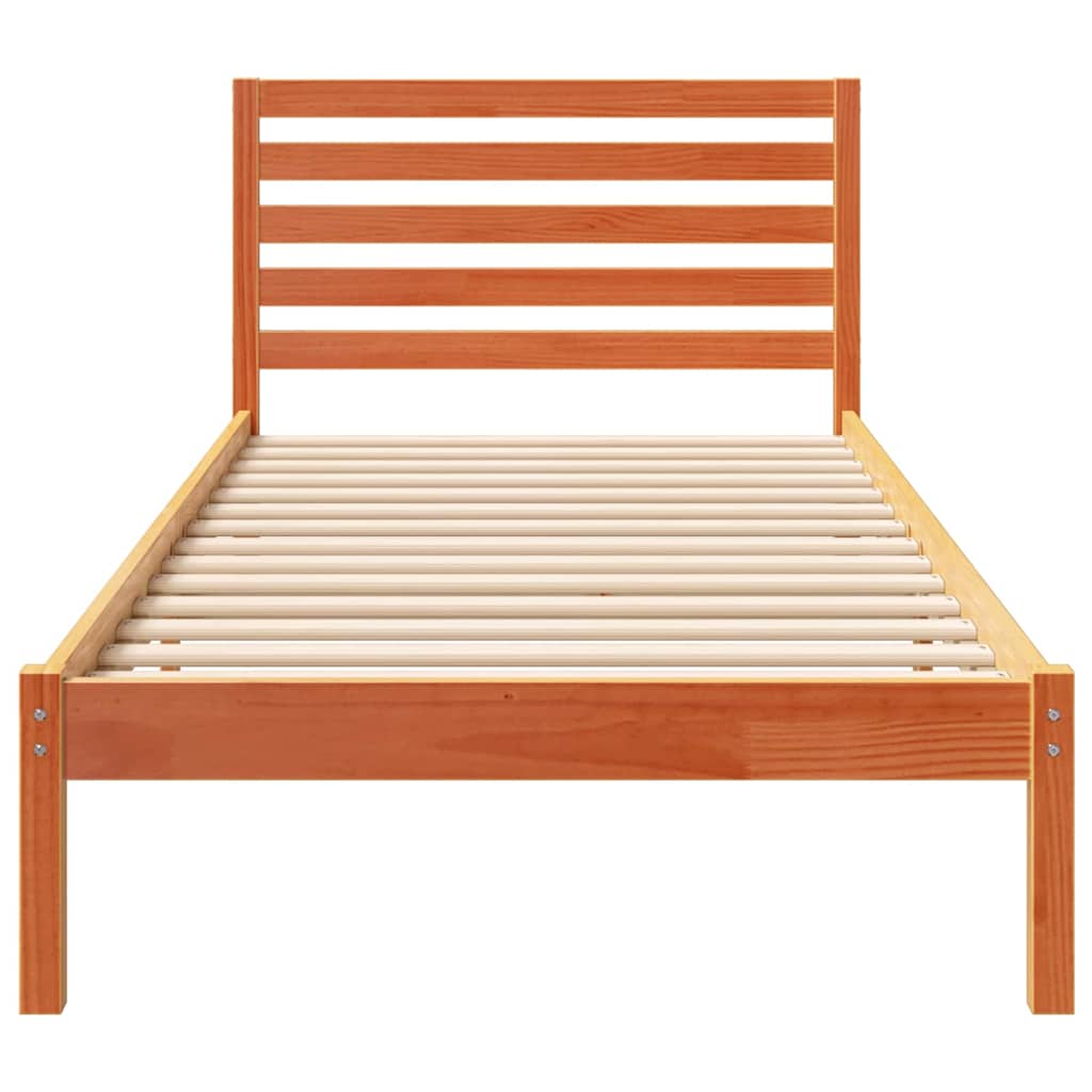 vidaXL Struttura del letto con testiera Cera marrone 80 x 210 cm