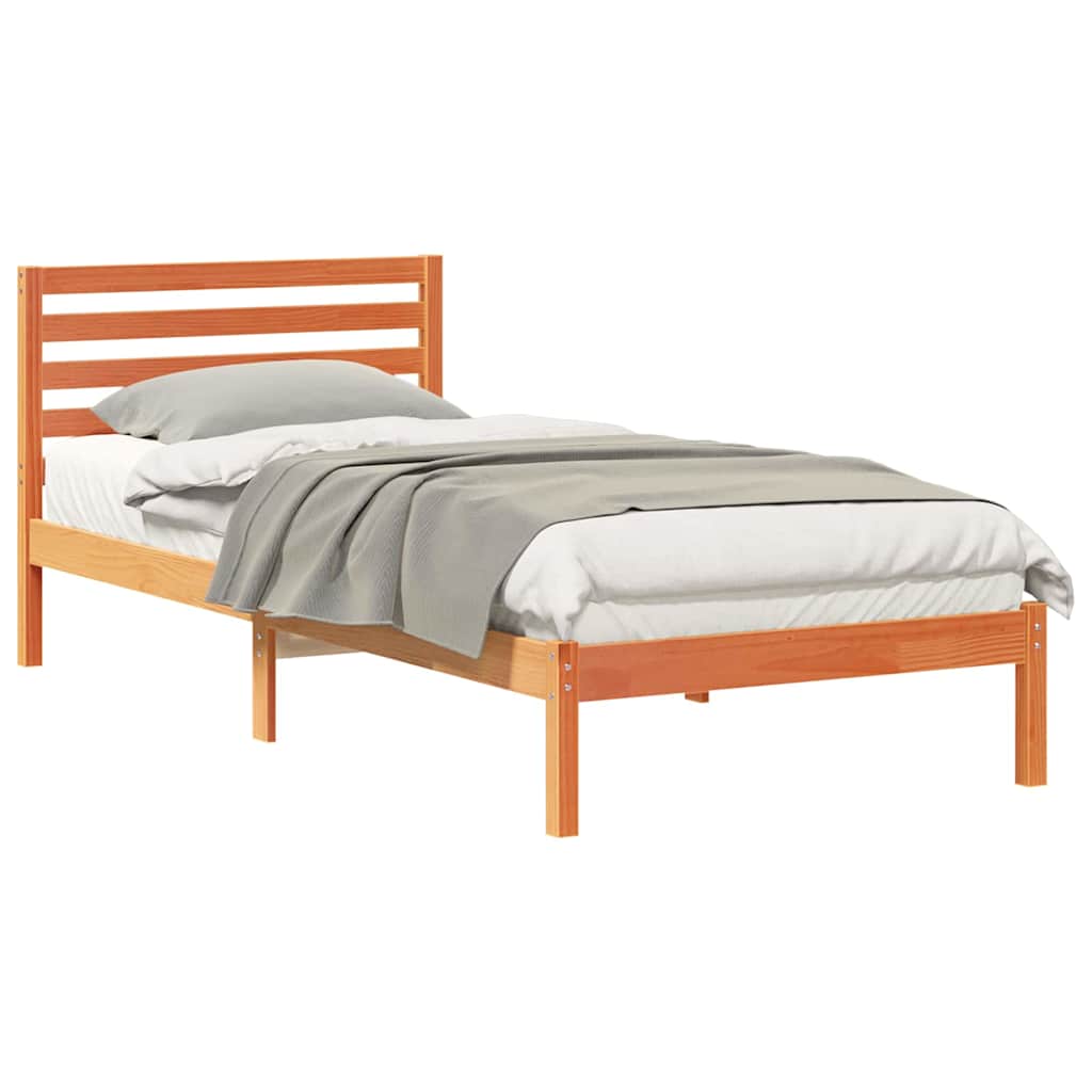 vidaXL Struttura del letto con testiera Cera marrone 80 x 210 cm