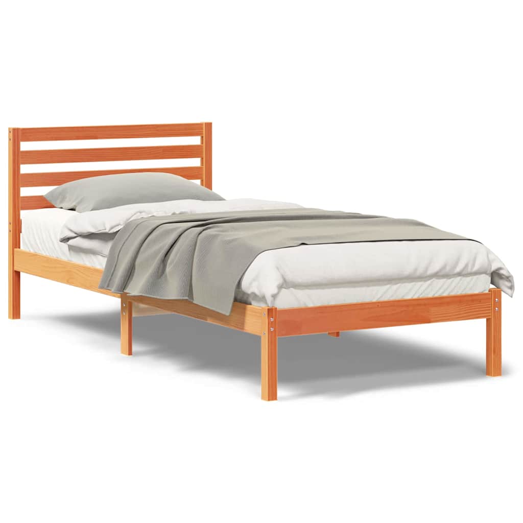 vidaXL Struttura del letto con testiera Cera marrone 80 x 210 cm