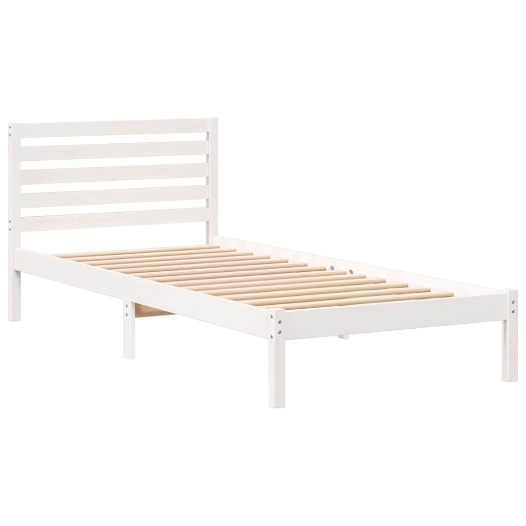 vidaXL Struttura del letto Bianco 90 x 210 cm Legno di pino massello