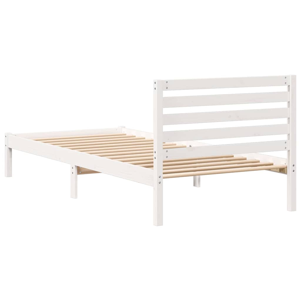 vidaXL Struttura del letto Bianco 90 x 210 cm Legno di pino massello