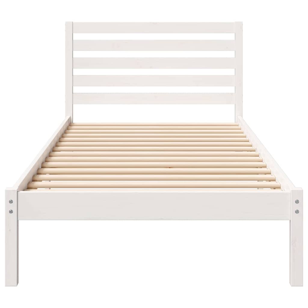 vidaXL Struttura del letto Bianco 90 x 210 cm Legno di pino massello