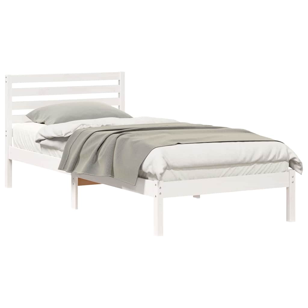 vidaXL Struttura del letto Bianco 90 x 210 cm Legno di pino massello