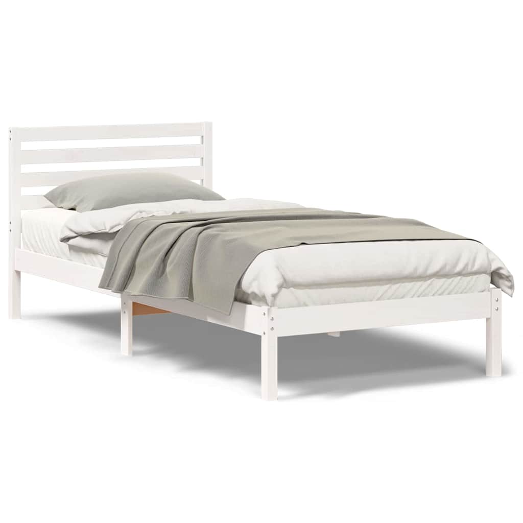 vidaXL Struttura del letto Bianco 90 x 210 cm Legno di pino massello