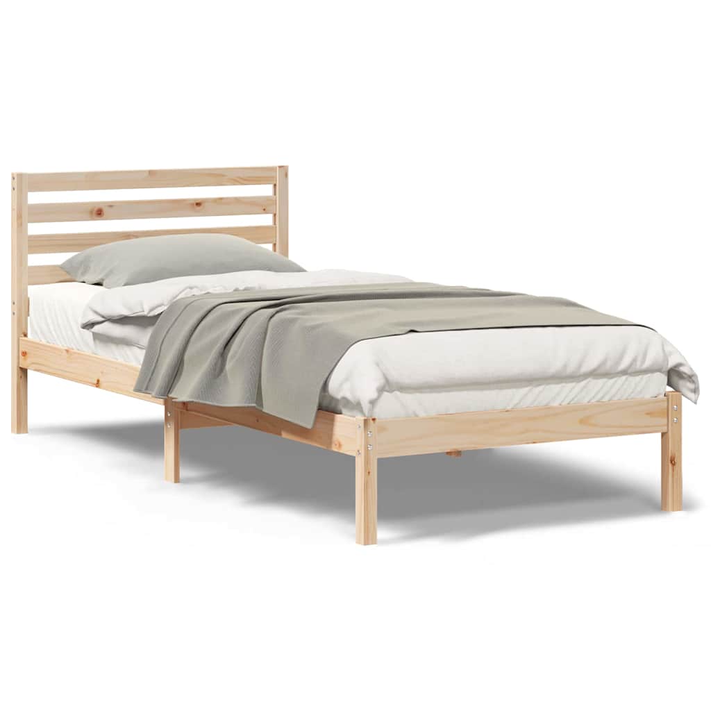 vidaXL Struttura del letto Marrone 100 x 210 cm Legno di pino massello