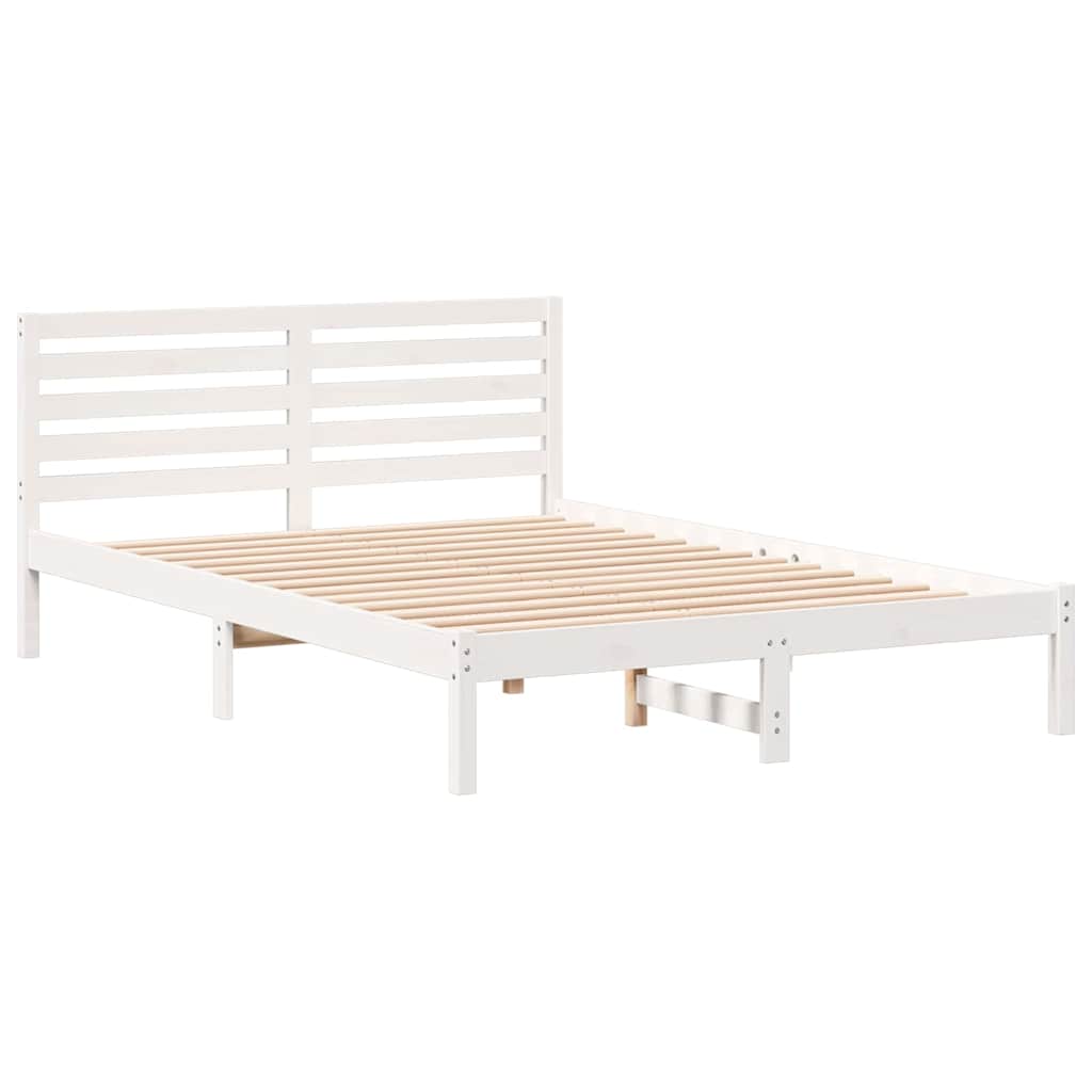 vidaXL Struttura del letto Bianco 140 x 210 cm Legno di pino massello