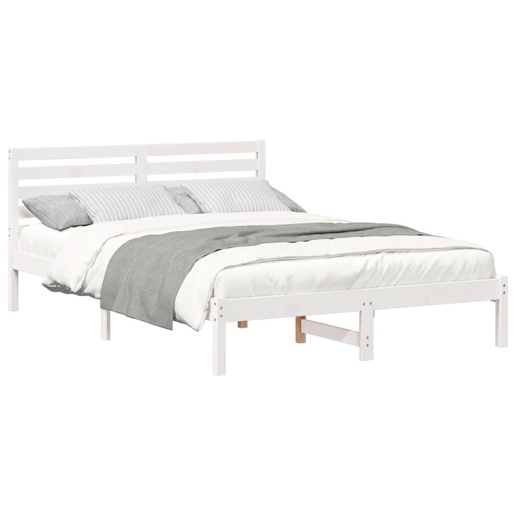 vidaXL Struttura del letto Bianco 140 x 210 cm Legno di pino massello