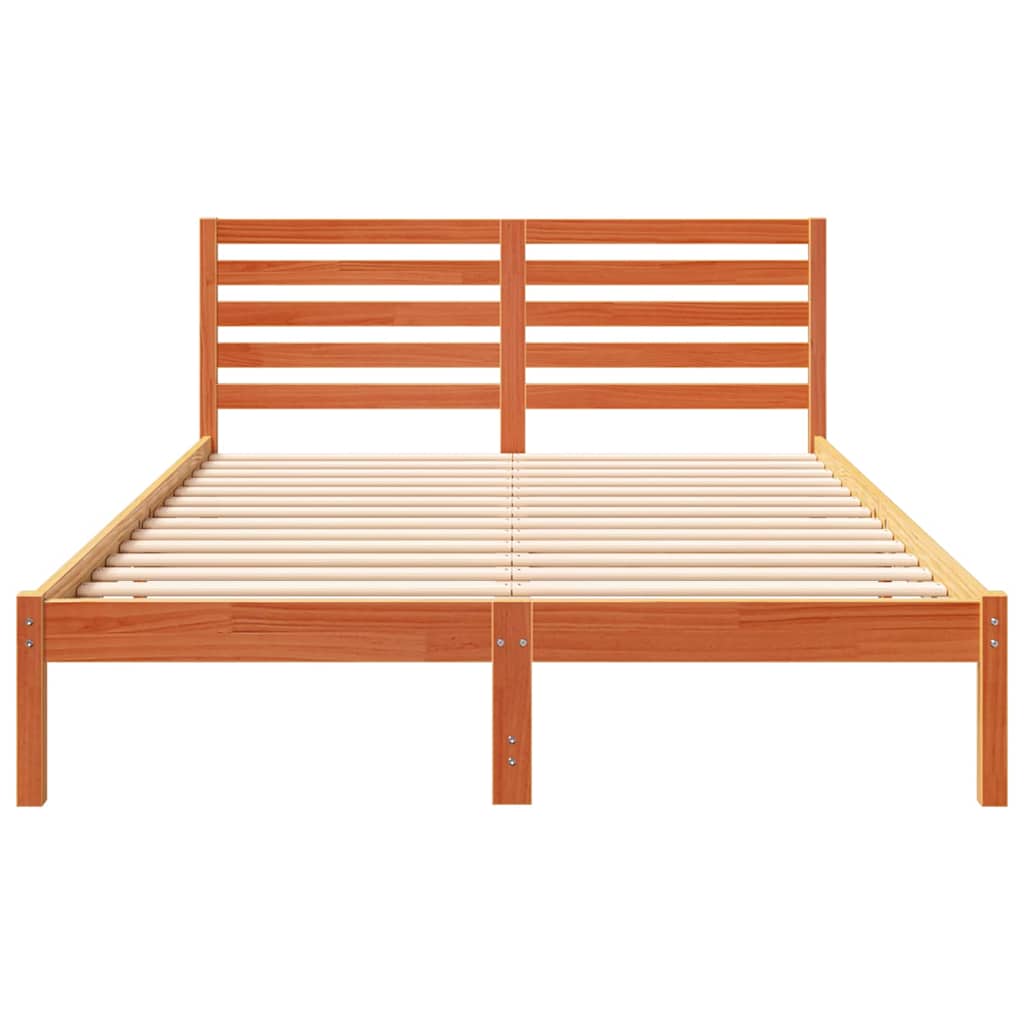 vidaXL Struttura del letto con testiera Cera marrone 140 x 210 cm