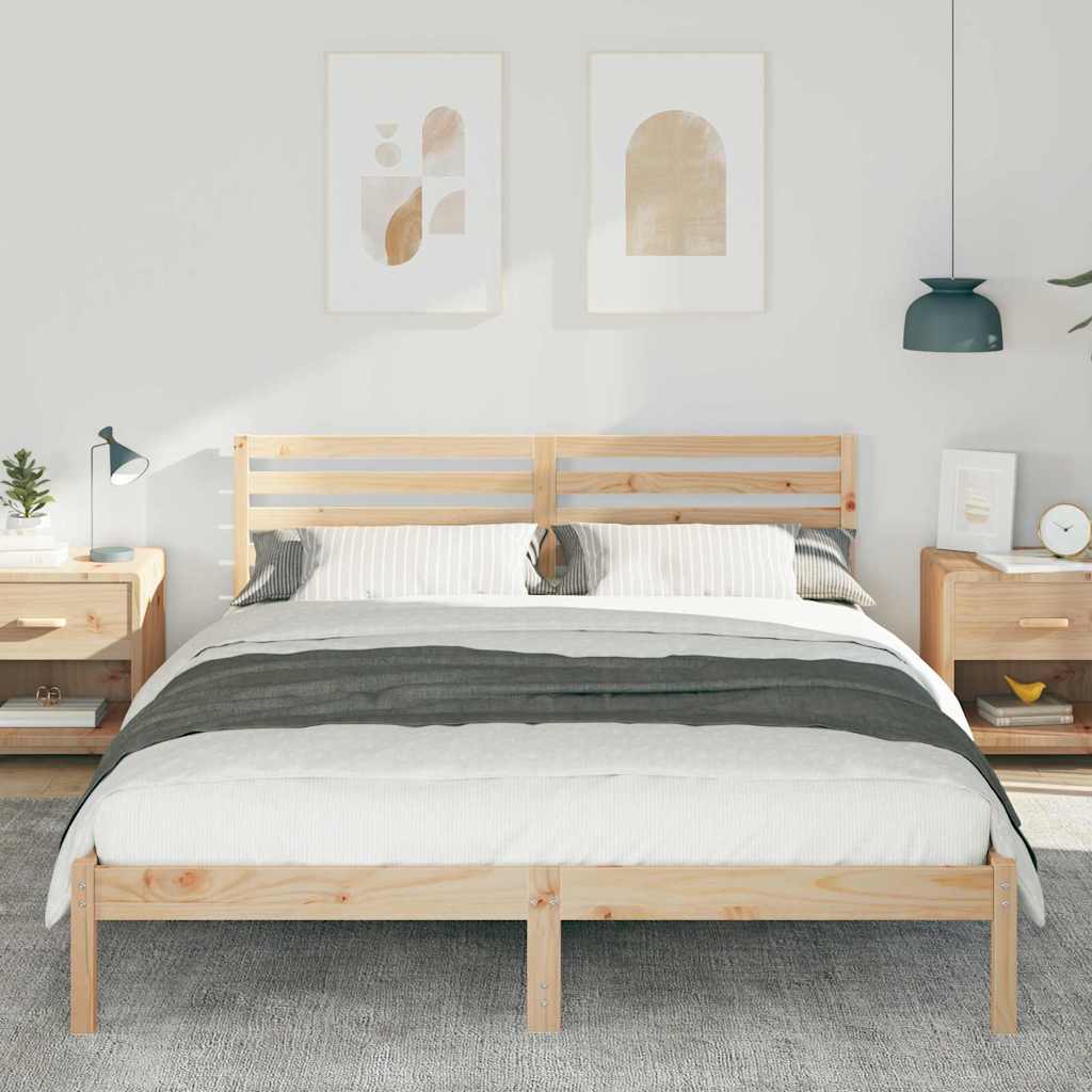 vidaXL Struttura del letto Marrone 160 x 210 cm Legno di pino massello