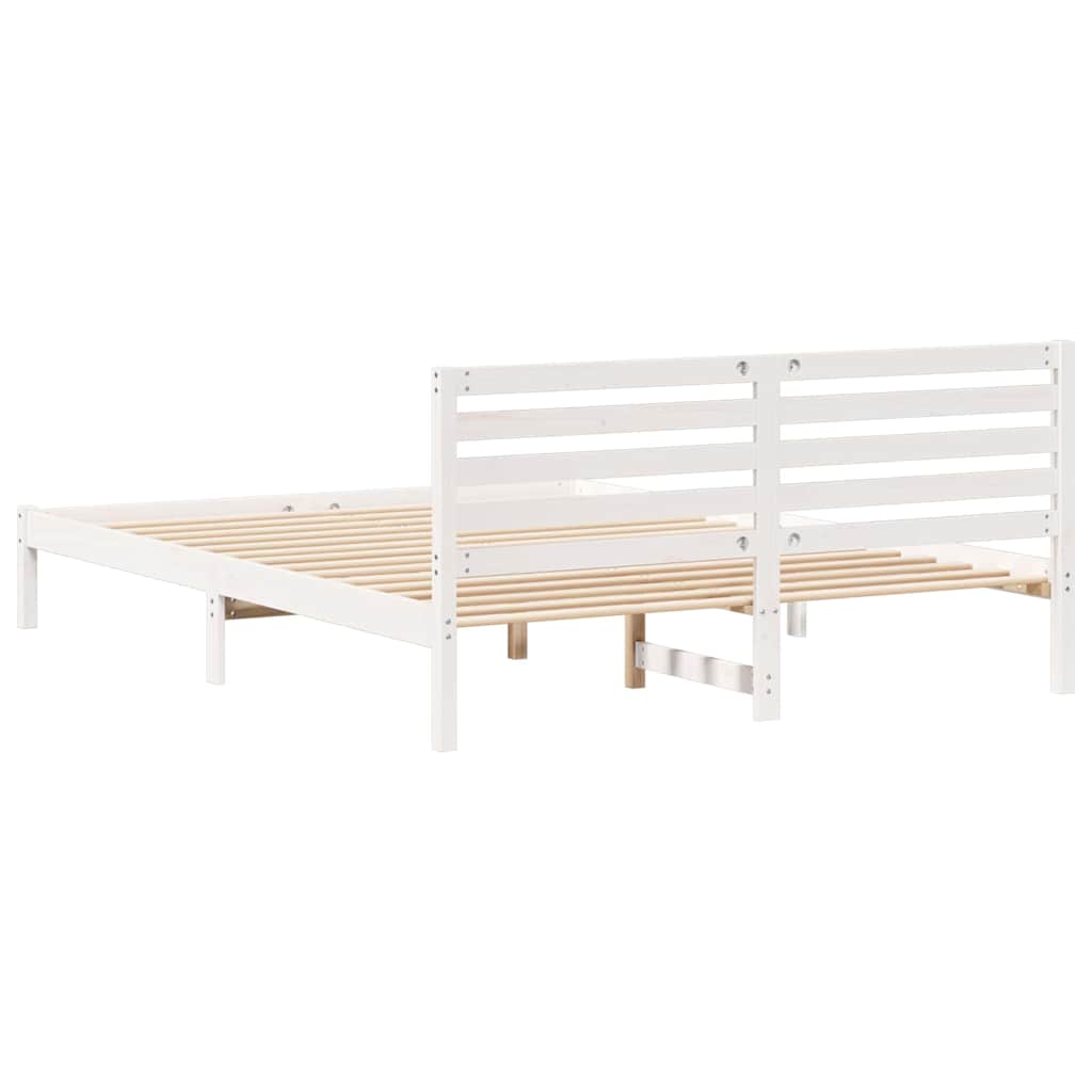 vidaXL Struttura del letto Bianco 160 x 210 cm Legno di pino massello