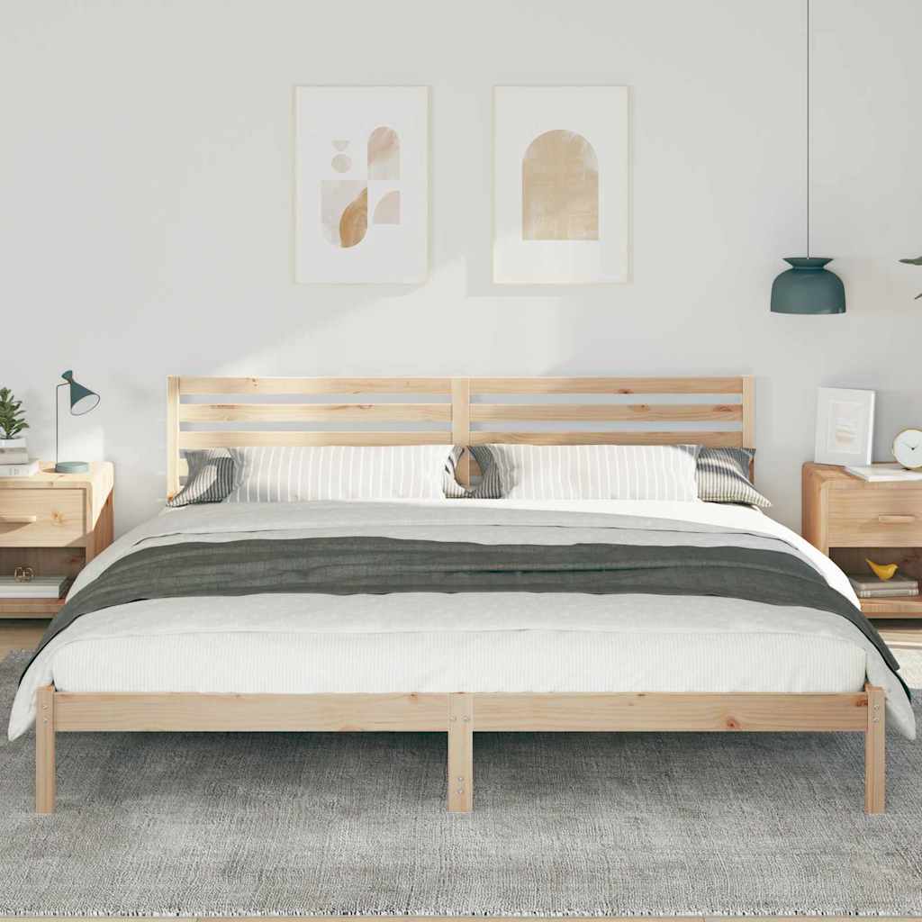 vidaXL Struttura del letto Marrone 180 x 210 cm Legno di pino massello
