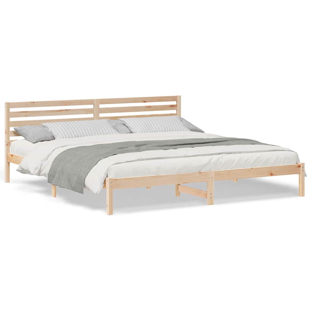 vidaXL Struttura del letto Marrone 180 x 210 cm Legno di pino massello