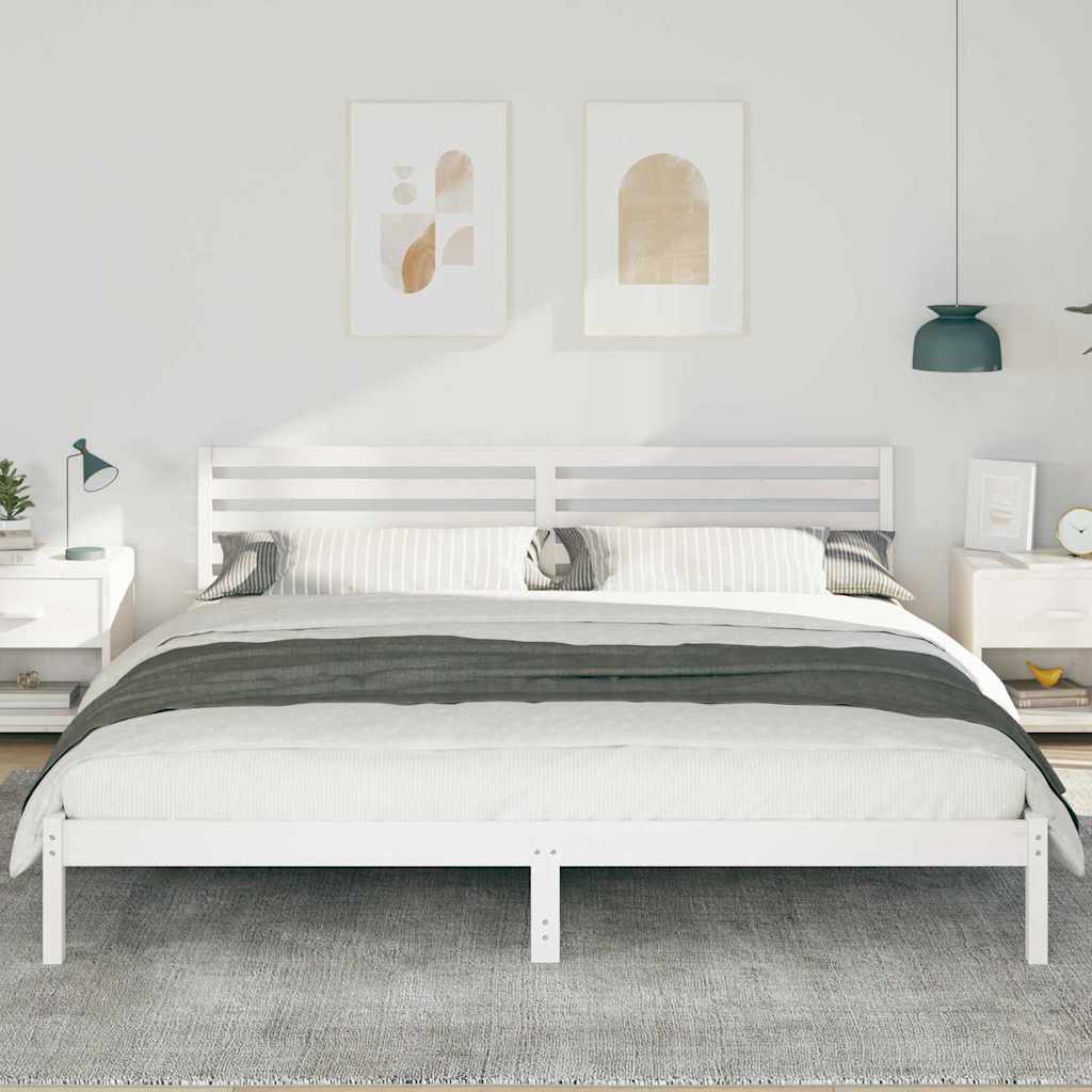 vidaXL Struttura del letto Bianco 200 x 210 cm Legno di pino massello
