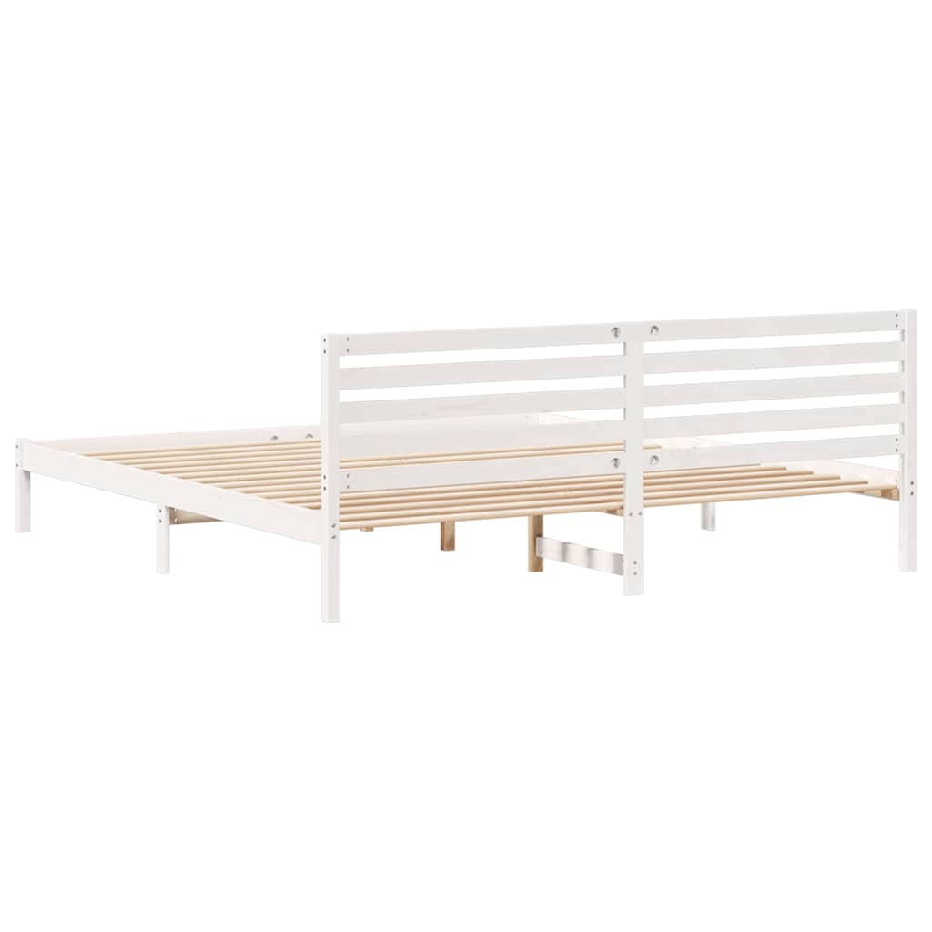 vidaXL Struttura del letto Bianco 200 x 210 cm Legno di pino massello