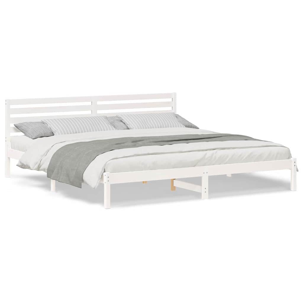 vidaXL Struttura del letto Bianco 200 x 210 cm Legno di pino massello