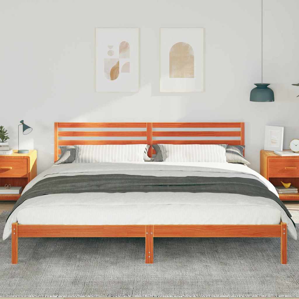 vidaXL Struttura del letto con testiera Cera marrone 200 x 210 cm