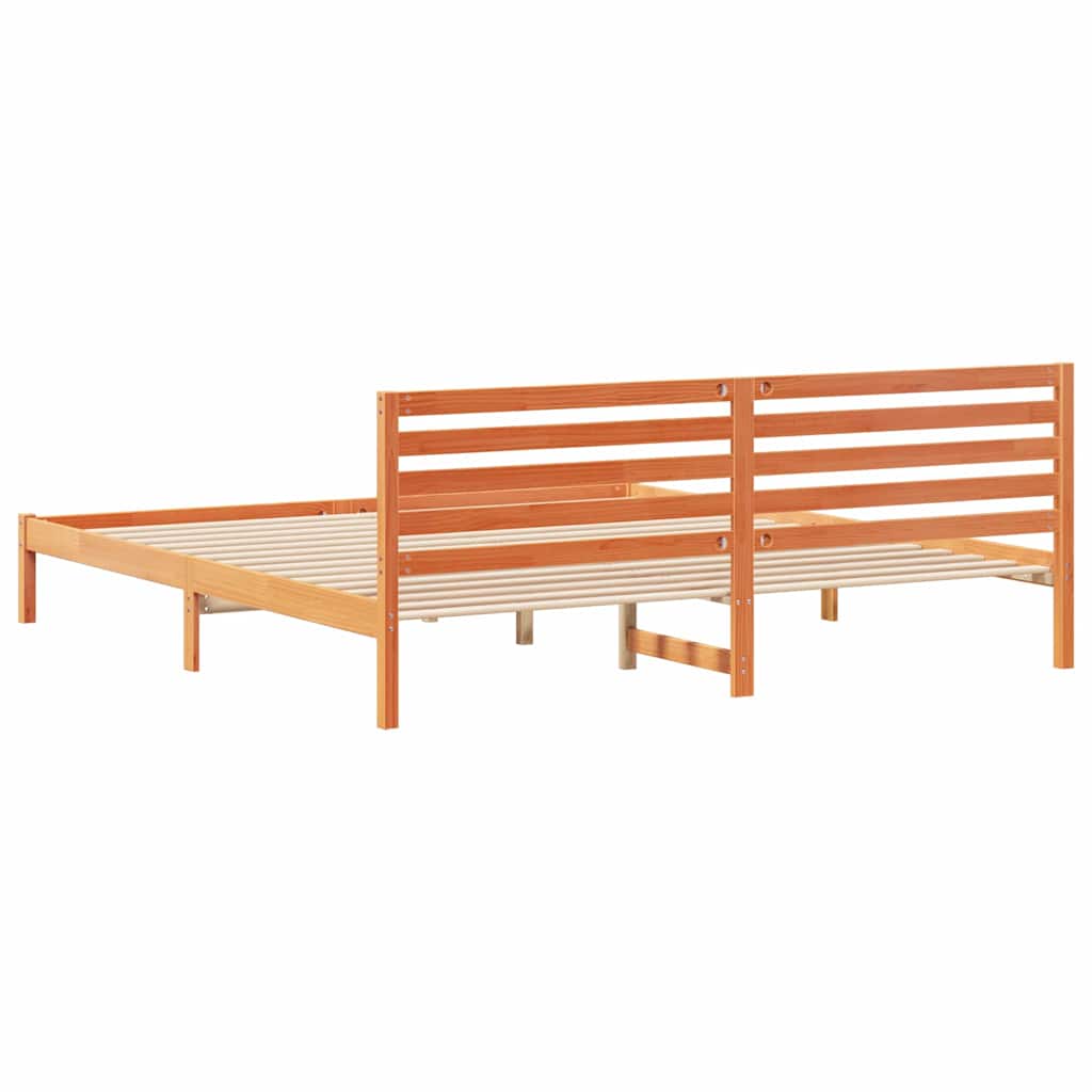 vidaXL Struttura del letto con testiera Cera marrone 200 x 210 cm
