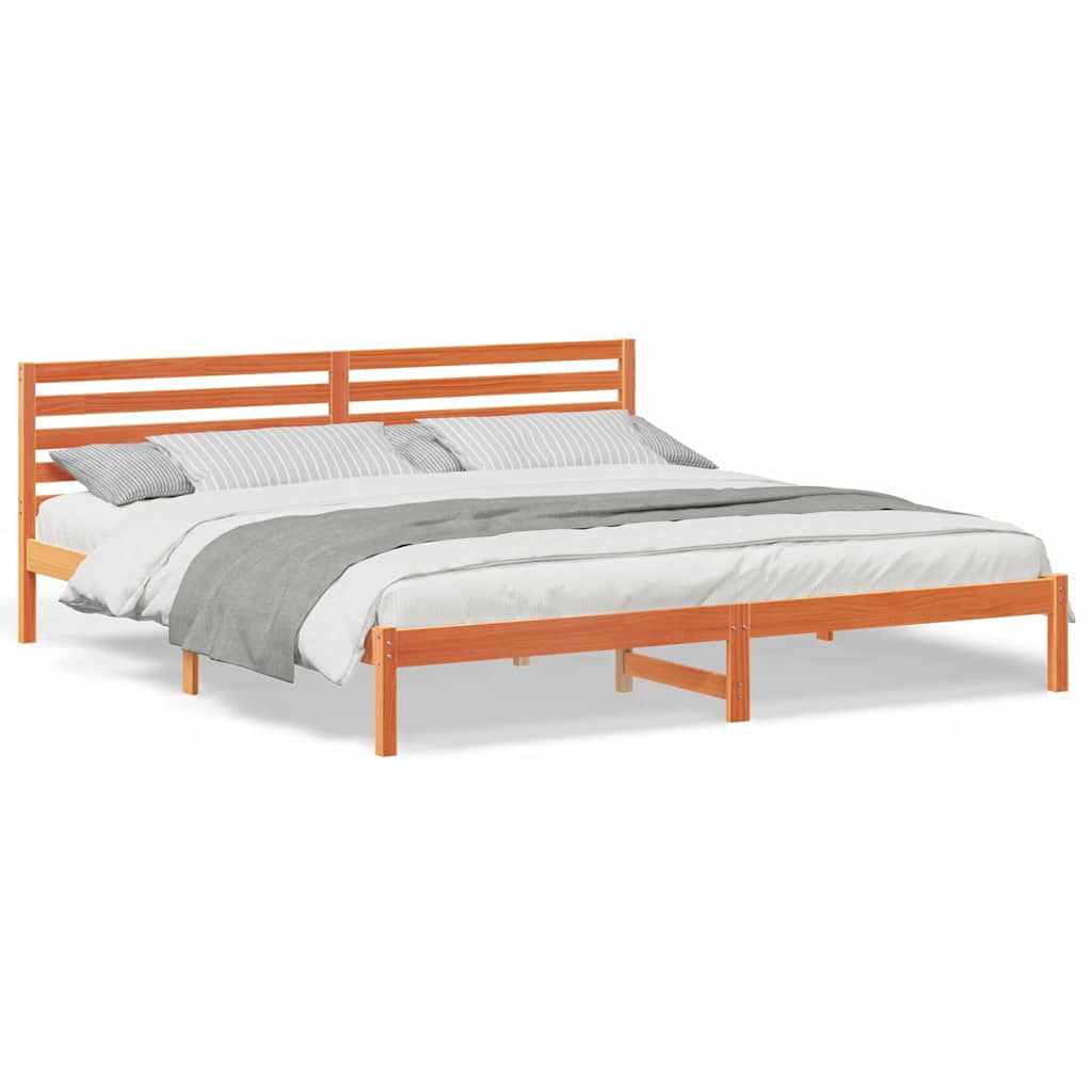 vidaXL Struttura del letto con testiera Cera marrone 200 x 210 cm
