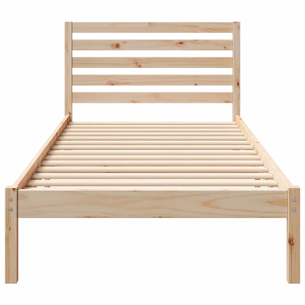 vidaXL Struttura del letto Marrone 100 x 220 cm Legno di pino massello