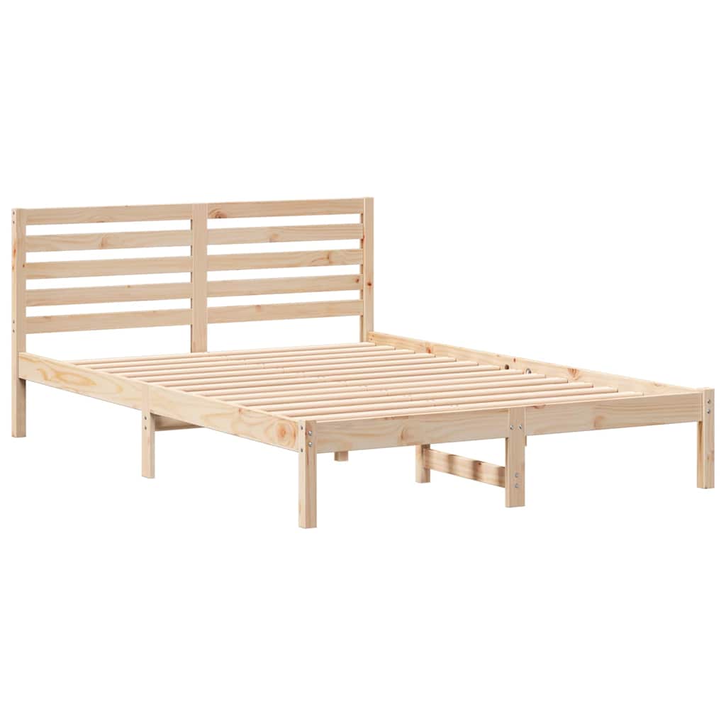 vidaXL Struttura del letto Marrone 140 x 220 cm Legno di pino massello