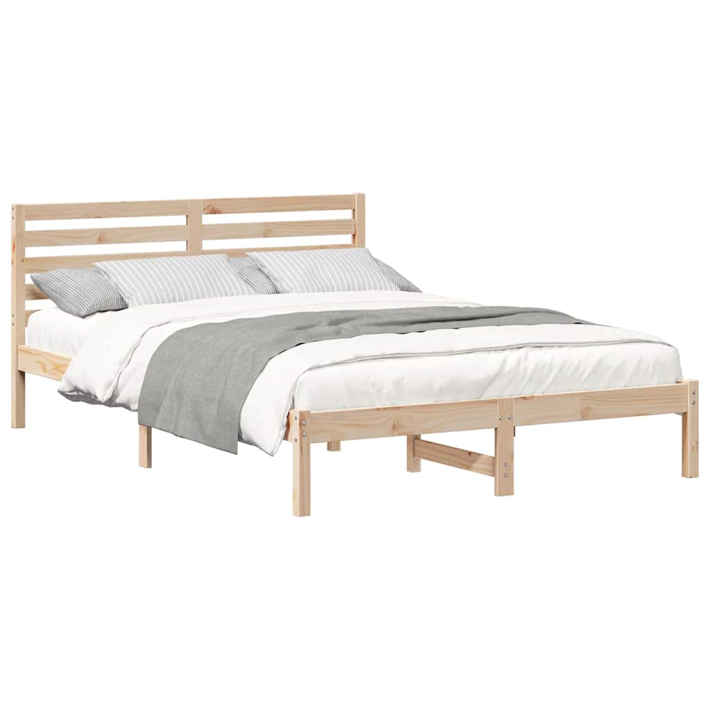 vidaXL Struttura del letto Marrone 140 x 220 cm Legno di pino massello