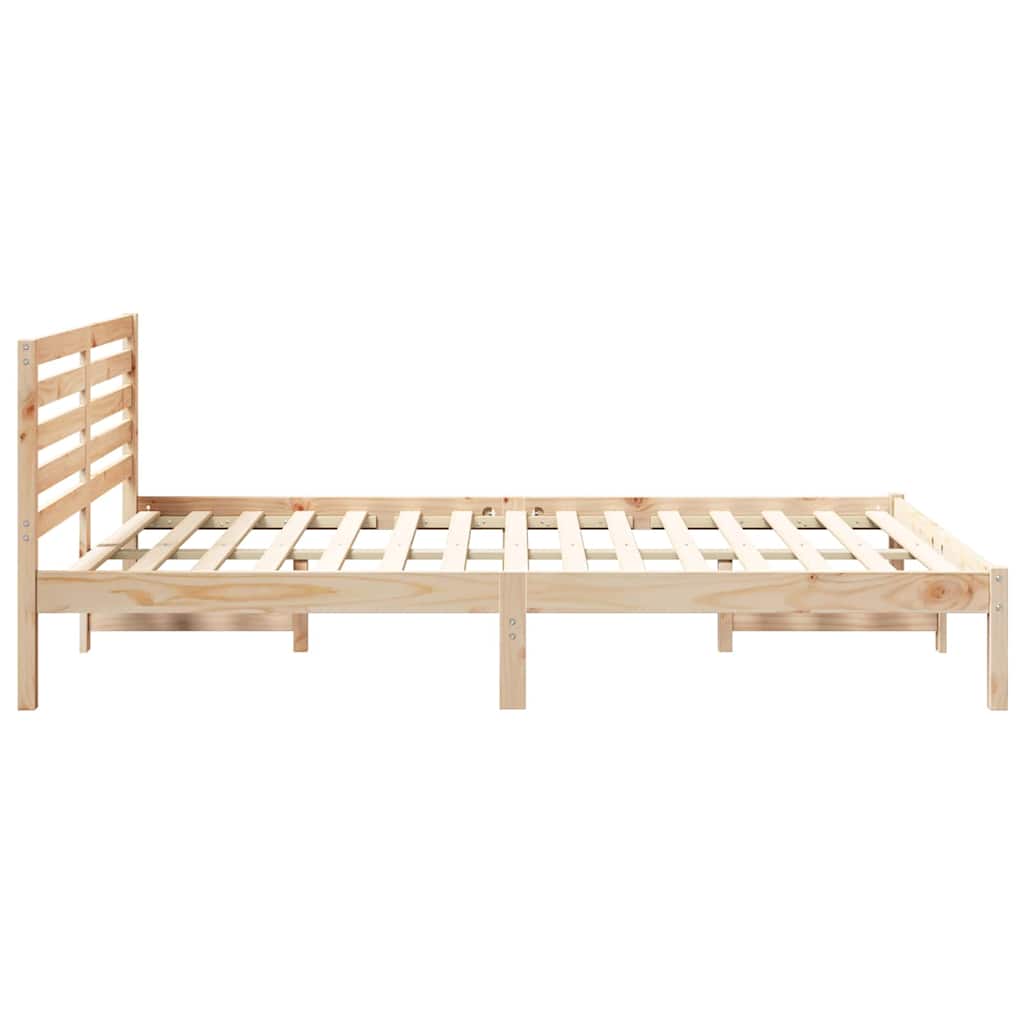 vidaXL Struttura del letto Marrone 140 x 220 cm Legno di pino massello