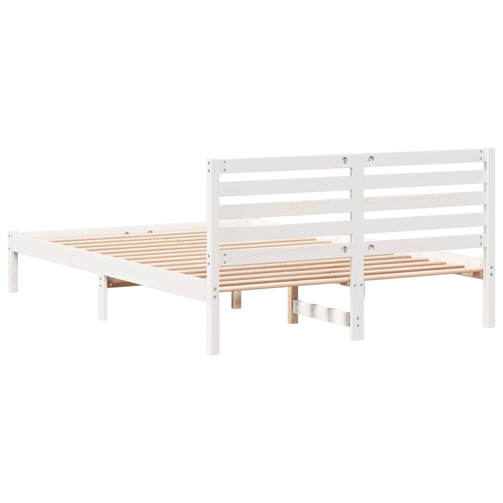 vidaXL Struttura del letto Bianco 140 x 220 cm Legno di pino massello
