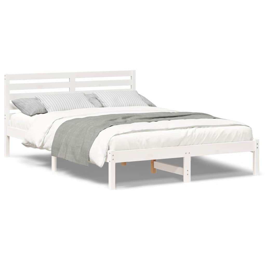 vidaXL Struttura del letto Bianco 140 x 220 cm Legno di pino massello