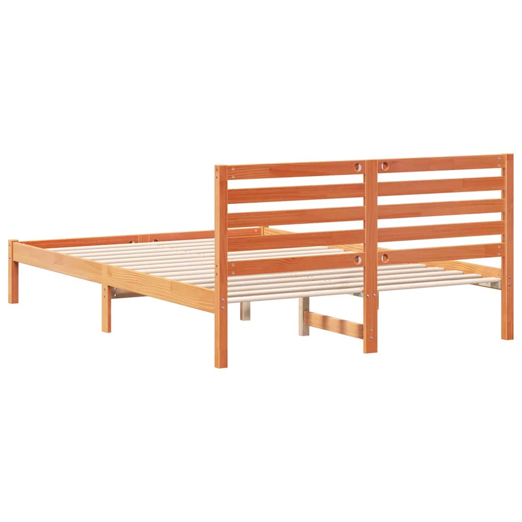 vidaXL Struttura del letto con testiera Cera marrone 140 x 220 cm