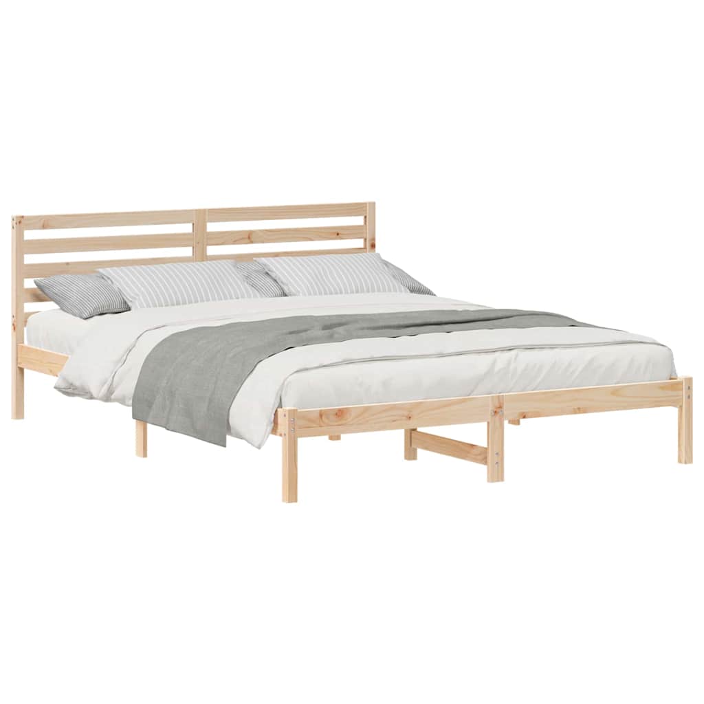 vidaXL Struttura del letto Marrone 160 x 220 cm Legno di pino massello