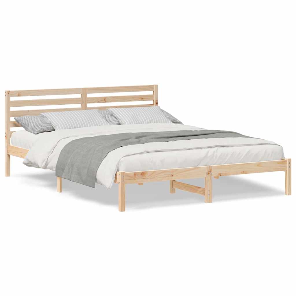 vidaXL Struttura del letto Marrone 160 x 220 cm Legno di pino massello