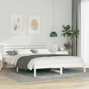 vidaXL Struttura del letto Bianco 160 x 220 cm Legno di pino massello