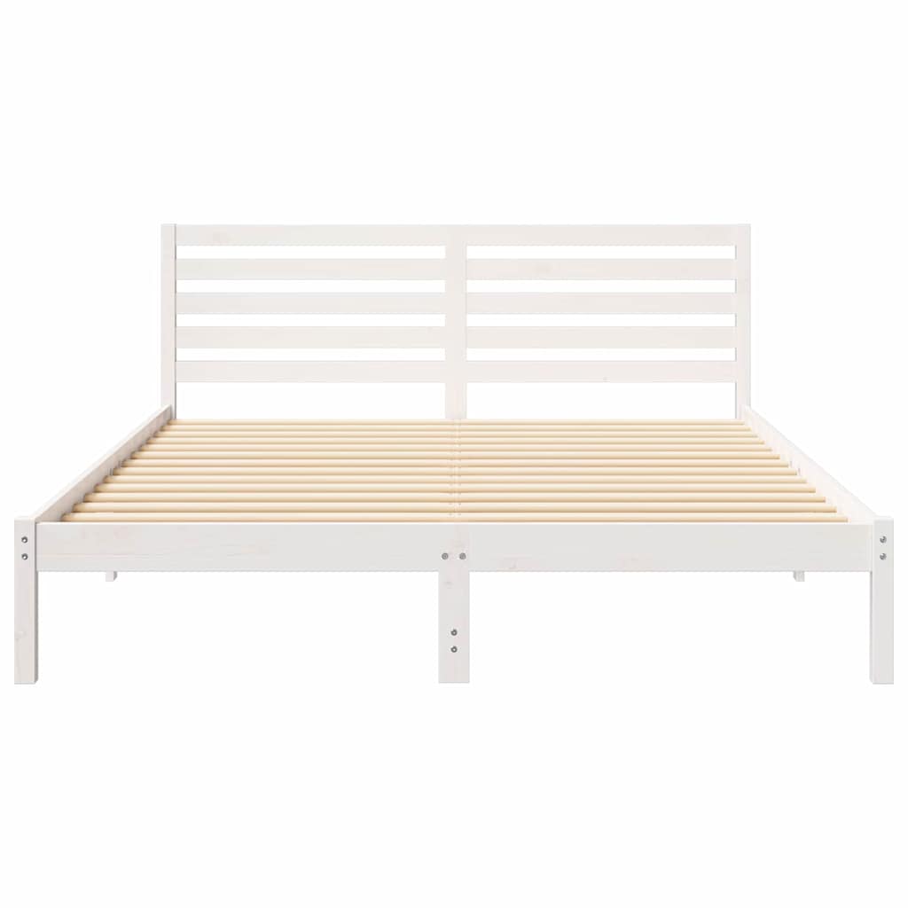 vidaXL Struttura del letto Bianco 160 x 220 cm Legno di pino massello